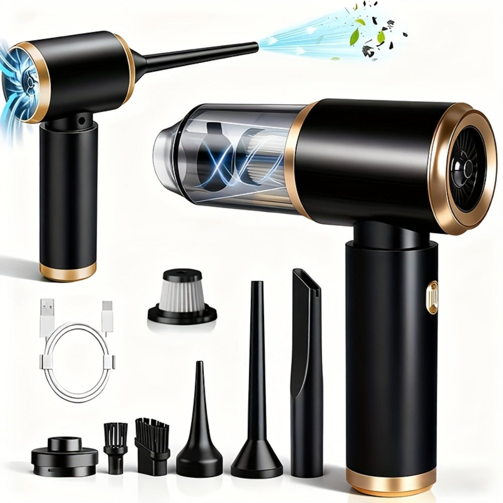 2-in-1 Handheld Vacuum Blower USB Rechargeable Cordless Mini Vacuum Cleaner Blow Suction Mode for Entryways, Bedrooms and Living Spaces