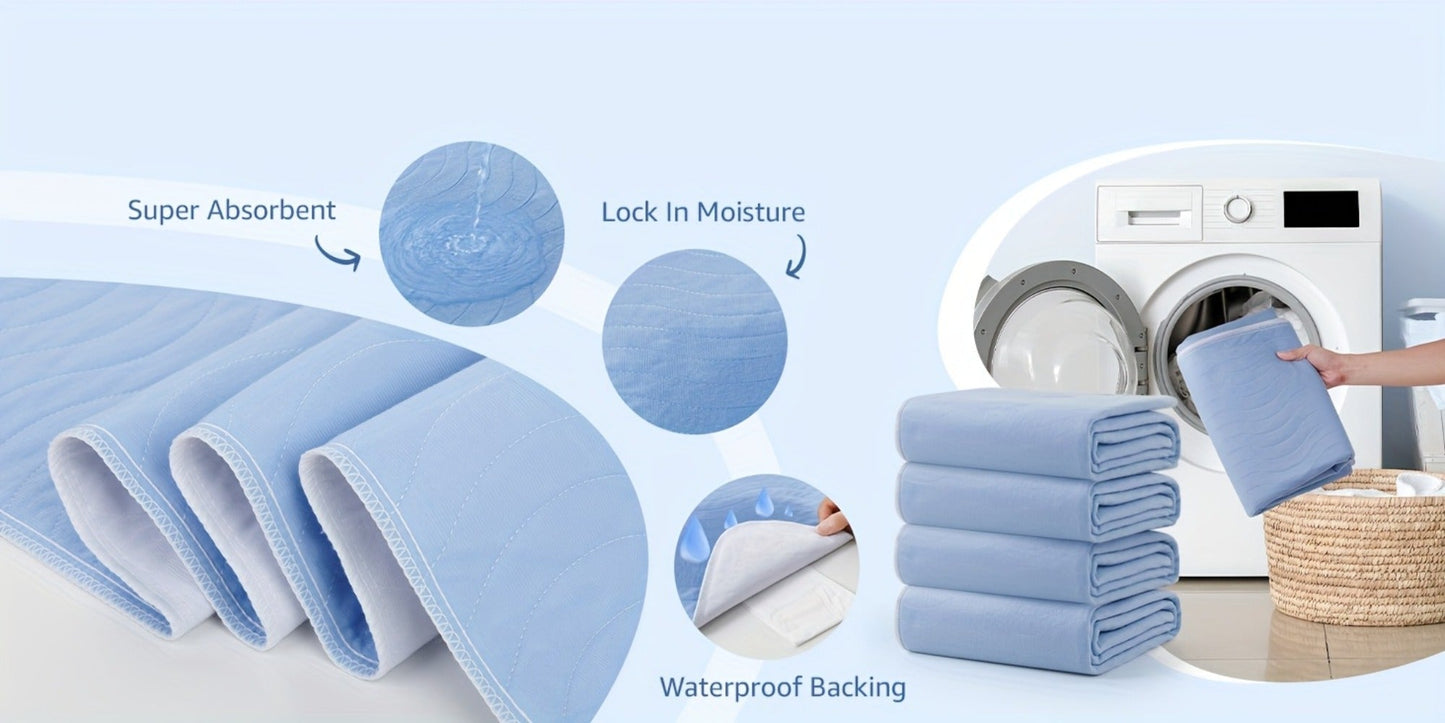 Bed Pads 2 Pack - Heavy Absorbency Reusable Incontinence Mattress Protector for Adults, Elderly & Pets