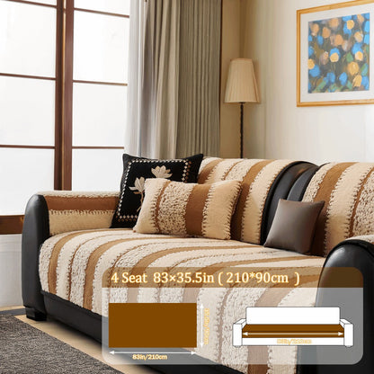 Sofa Cover Plush Sectional Couch Slipcover Durable Furniture Protector for Pets Cats Dogs for Entryways, Bedrooms and Living Spaces