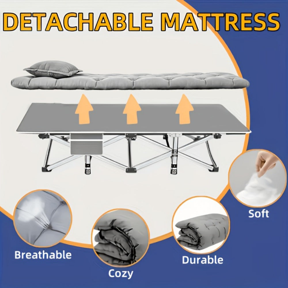 75-Inch Oversized Folding Bed with Tool-Free Assembly for Bedroom Comfort and Support detail image - detail view 12