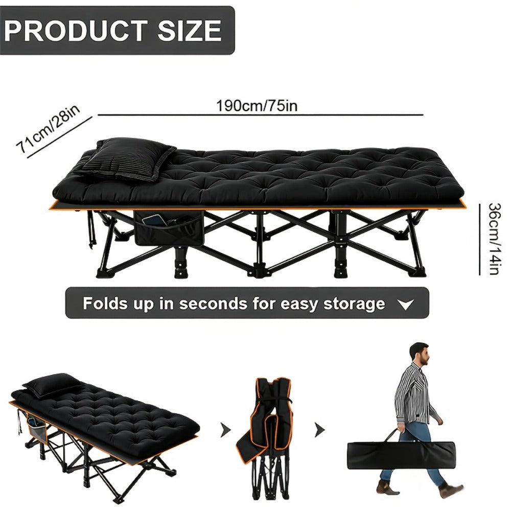 75-Inch Oversized Folding Bed with Tool-Free Assembly for Bedroom Comfort and Support detail image - detail view 16