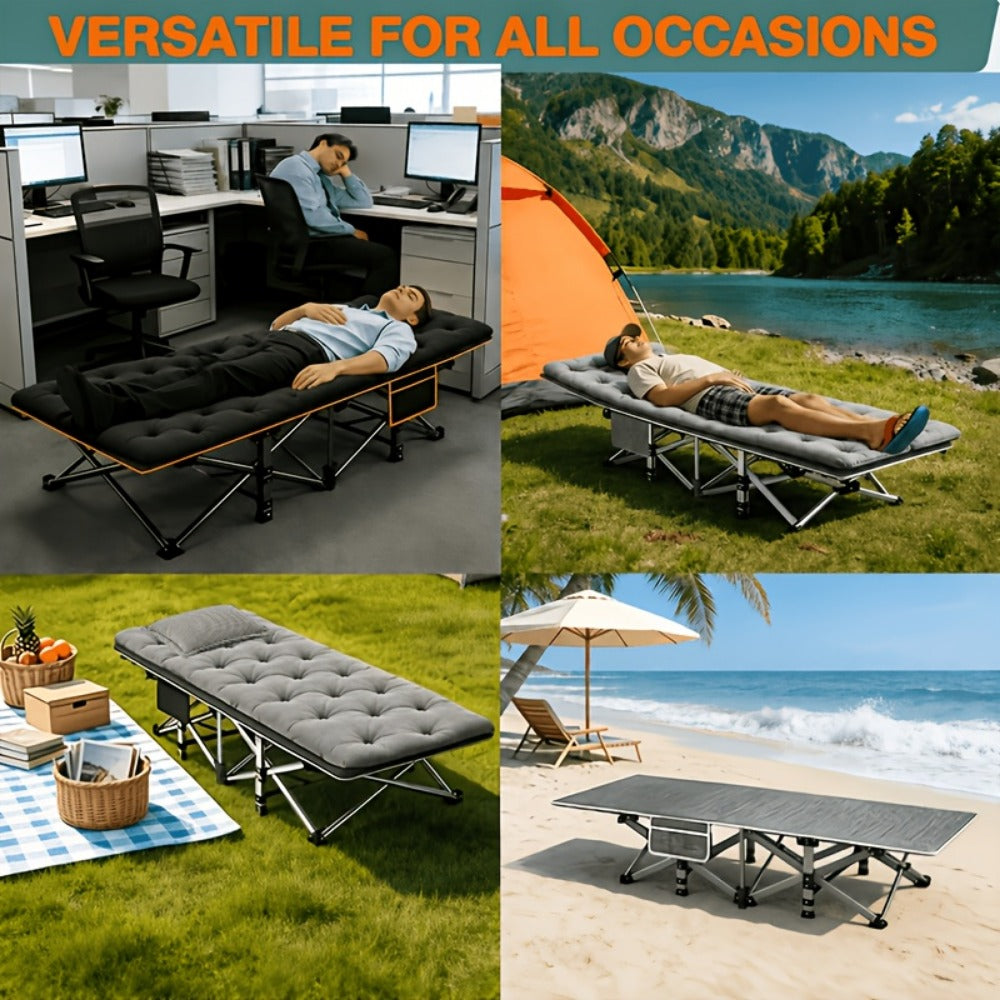 75-Inch Oversized Folding Bed with Tool-Free Assembly for Bedroom Comfort and Support detail image - detail view 4