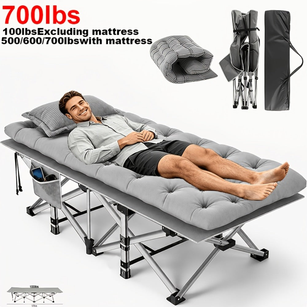Folding Bed, Folding Camping Bed Portable Guest Bed with Mattress 59/75 Inch Oversized shown in the main product view