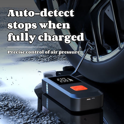 Portable Tire Inflator 150PSI 6000mAh – Digital Display Air Pump with USB Type-C Charging, Dual Safety Protection, LED Light for Car, Bike
