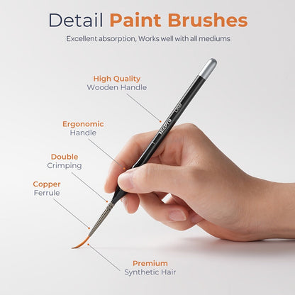 Miniature Paint Brush Set 16 & 24 Pcs, Professional Fine Detail Painting Kit with Brush Holder & Carry Bag