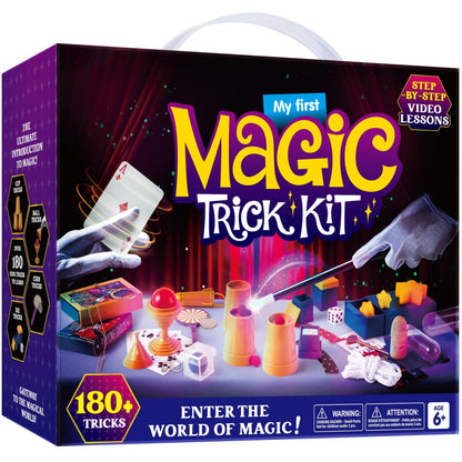 180+ Magic Tricks Kit for Kids, Complete Magician Starter Set with Step-by-Step Video Lessons, Magic Wand