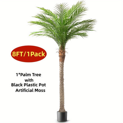 Large Artificial Palm Tree 7ft 8ft 9ft, UV Resistant Faux Tropical Palm Tree with Realistic Leaves for Outdoor Patio Garden Yard