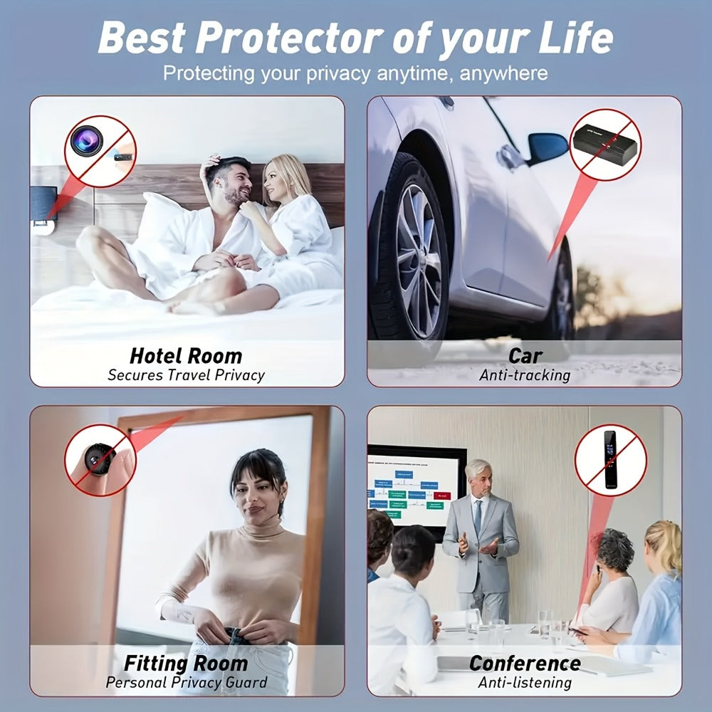 Hidden Camera Detector Anti-Spy RF Signal Scanner, GPS Tracker Finder, Wireless Bug Detector, Portable Protection for Hotels
