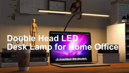 Dual Head LED Desk Lamp Touch Control 3 Color Modes 10 Brightness Levels Flexible Gooseneck for Entryways, Bedrooms and Living Spaces