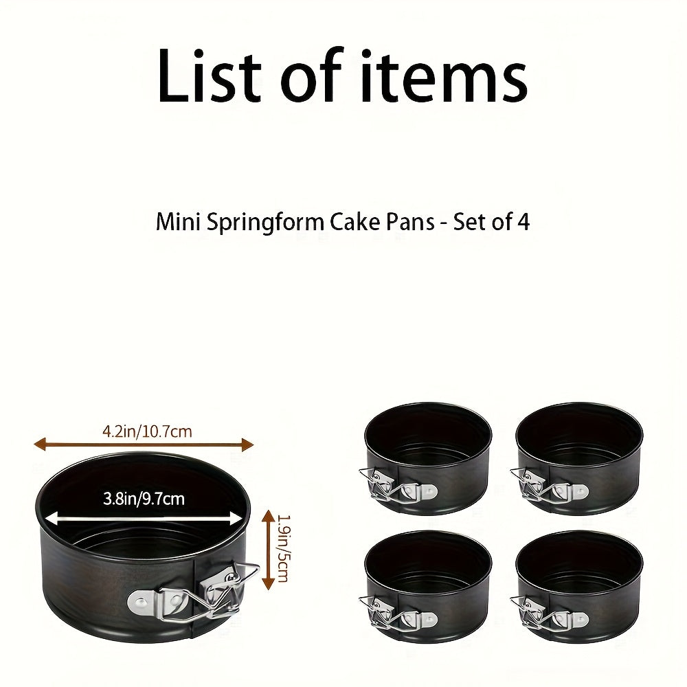 Springform Cake Pan Set, Nonstick Carbon Steel Cheesecake Pan with Removable Bottom & Locking Latch
