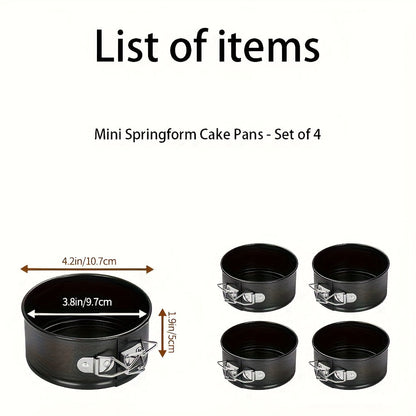 Springform Cake Pan Set, Nonstick Carbon Steel Cheesecake Pan with Removable Bottom & Locking Latch
