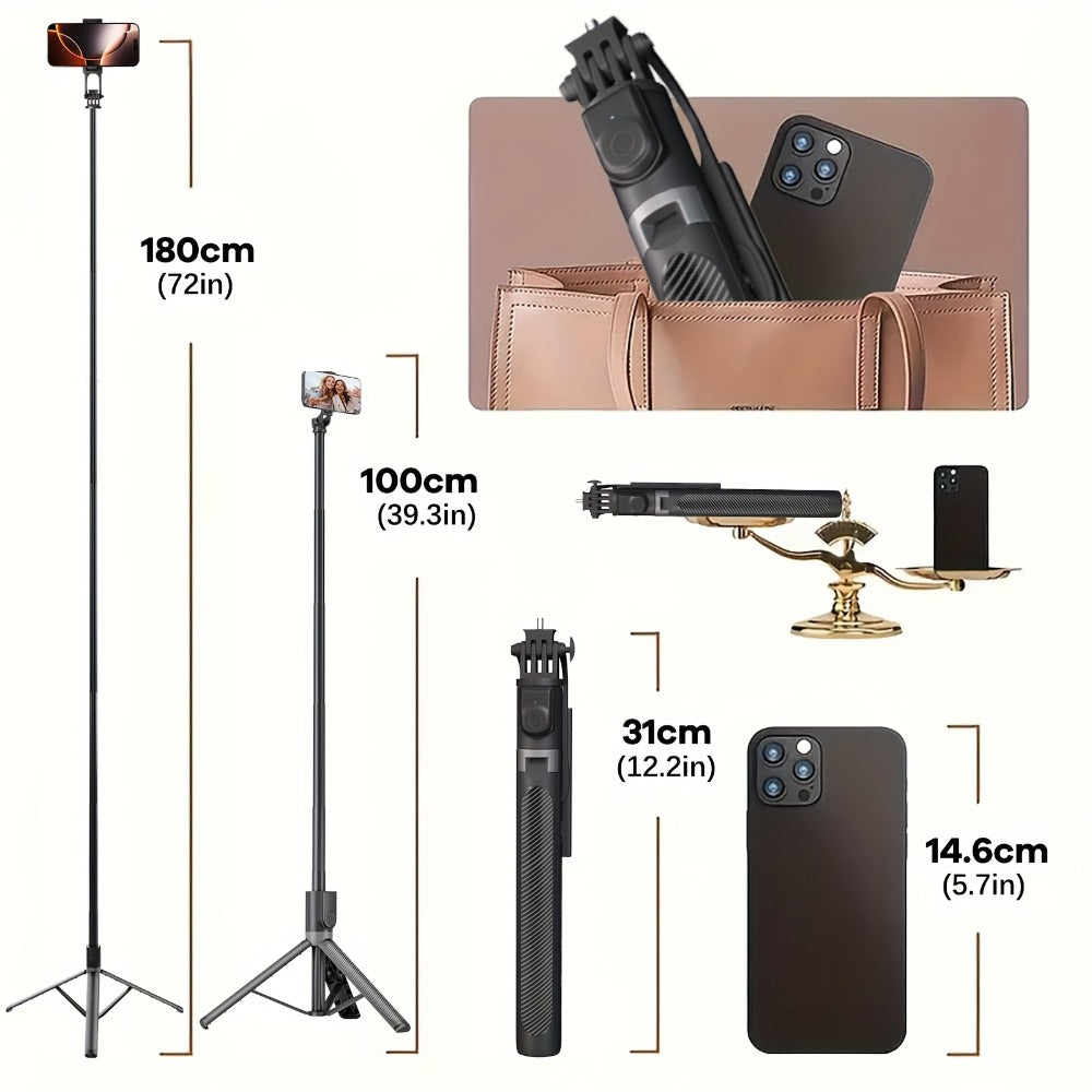 72 Inch Aluminum Tripod Selfie Stick with Wireless Remote & Detachable Phone Holder for an Everyday Personal Care Routine