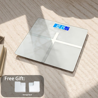Digital Bathroom Scale High Precision – 396 lb Capacity Electronic Weight Scale with LCD Display, Available with Tape Measure & Storage