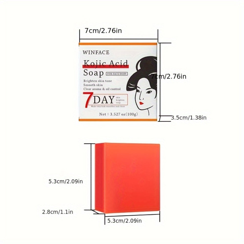 Kojic Acid Brightening Bar Soap 6-Pack – Rose Extract & Glycerin Formula for Dark Spots, Oil Control & Even Skin Tone | Moisturizing Gentle