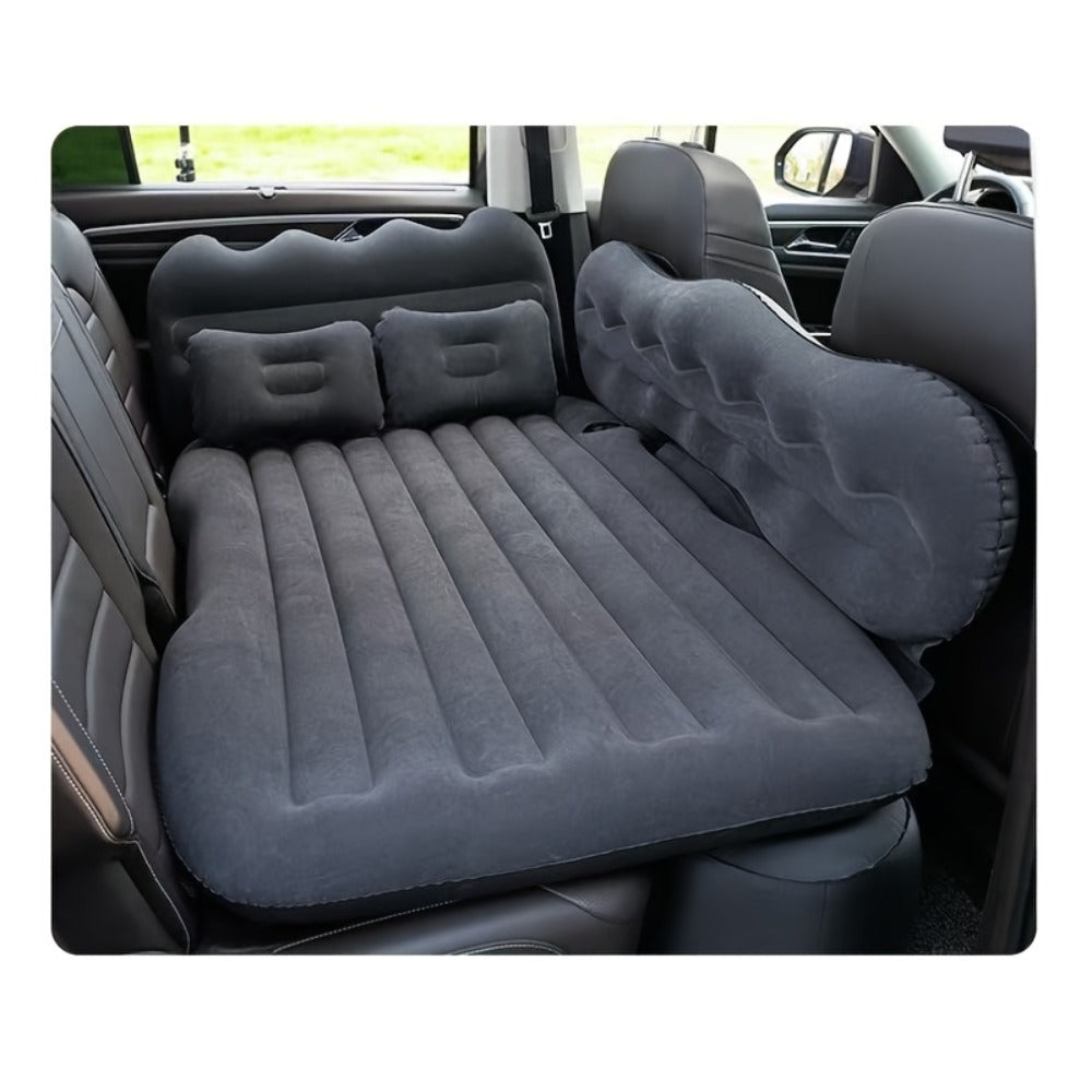 Inflatable Car Bed Plush Folding Design with Storage Bag & Tool Kit Soft Skin-Friendly Comfortable Outdoor Car Air Mattress for Camping