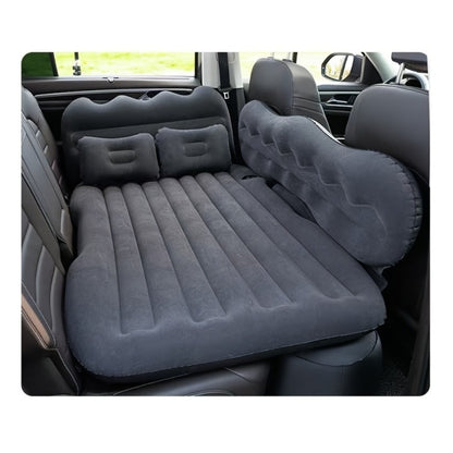 Inflatable Car Bed Plush Folding Design with Storage Bag & Tool Kit Soft Skin-Friendly Comfortable Outdoor Car Air Mattress for Camping