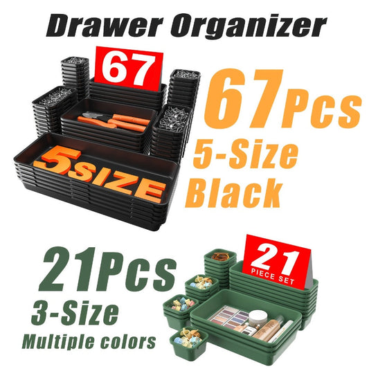 Tool Box Organizer Tray Dividers – 67 or 21 Pcs Toolbox Drawer Organizer Storage Trays for Rolling Tool Chest, Workbench Cabinet, Screws