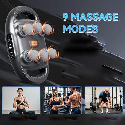 Tapping Massage Gun with 6 Interchangeable Heads, USB Rechargeable Handheld Deep Tissue Vibration Massager for Back