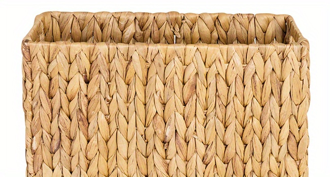 Magazine Holder Basket – Hand Woven Water Hyacinth Wicker Organizer for Bathroom, Office, Living Room, Bedroom Storage & Boho Home Decor
