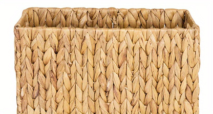 Magazine Holder Basket – Hand Woven Water Hyacinth Wicker Organizer for Bathroom, Office, Living Room, Bedroom Storage & Boho Home Decor