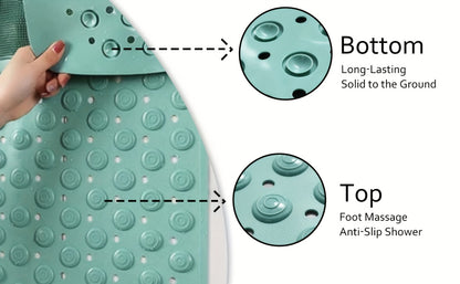Textured Shower Bath Mat in 14.2 x 27.5 or 19.7 x 31.5-Inch Sizes and Six Color-and-Size Combinations