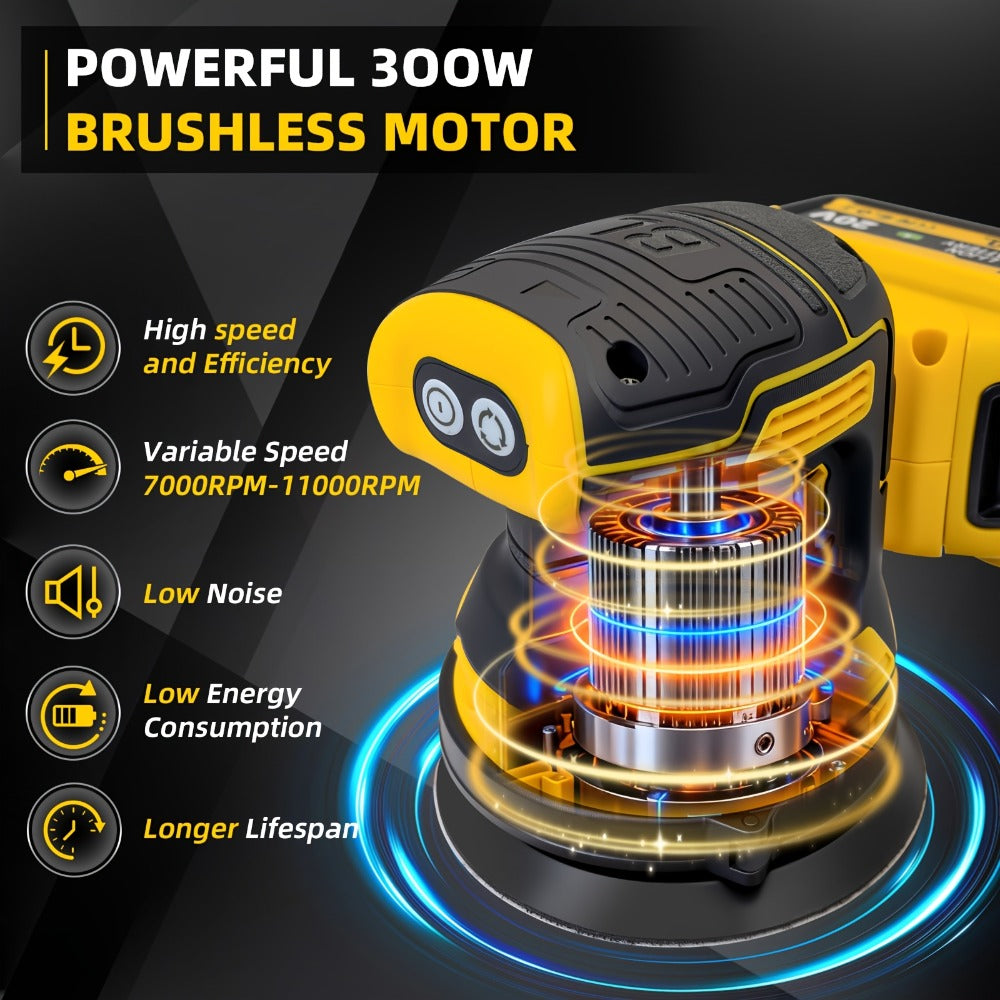 Cordless Orbital Sander Compatible with DeWalt DCB Battery for Entryways, Bedrooms and Living Spaces