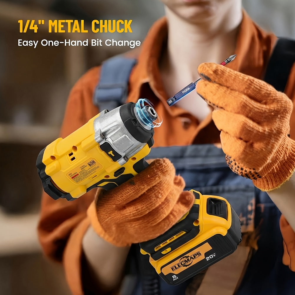 Cordless Power Tool Combo Kit for Dewalt 20V Battery - Impact Wrench 1500Nm, Brushless Drill & Screwdriver Set for Home & Construction