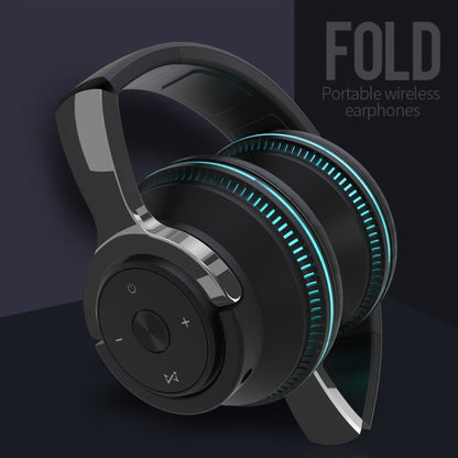 Foldable Wireless Over-Ear Headphones with FM Radio, TF Card, LED Accent Lights, 3.5mm AUX and Four Colors