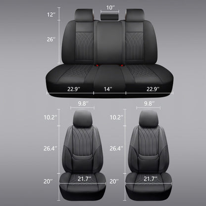 Car Seat Covers PU Leather Full-Coverage Set with Two-Front or Five-Seat Configuration Options