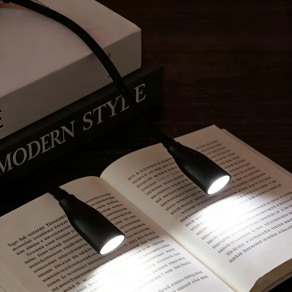 Rechargeable Book Light for Reading in Bed, Battery, Bendable Neck, 3 Color Modes & 6 Brightness Levels