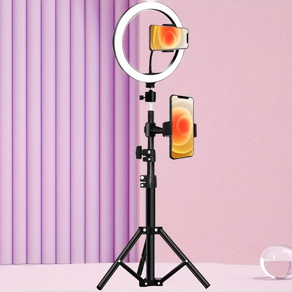 RGB LED Ring Light 43-Inch Adjustable Stand with Phone Holder USB Powered Multicolor Circle Fill for an Everyday Personal Care Routine