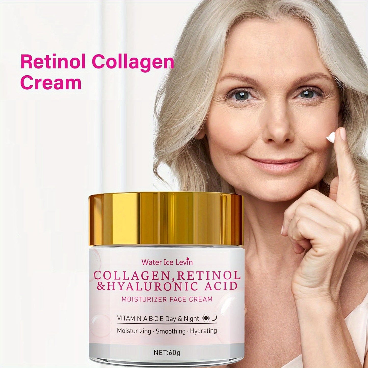 Collagen Retinol Face Cream with Hyaluronic Acid & Jojoba Oil Deep Hydration Nourishing for Entryways, Bedrooms and Living Spaces