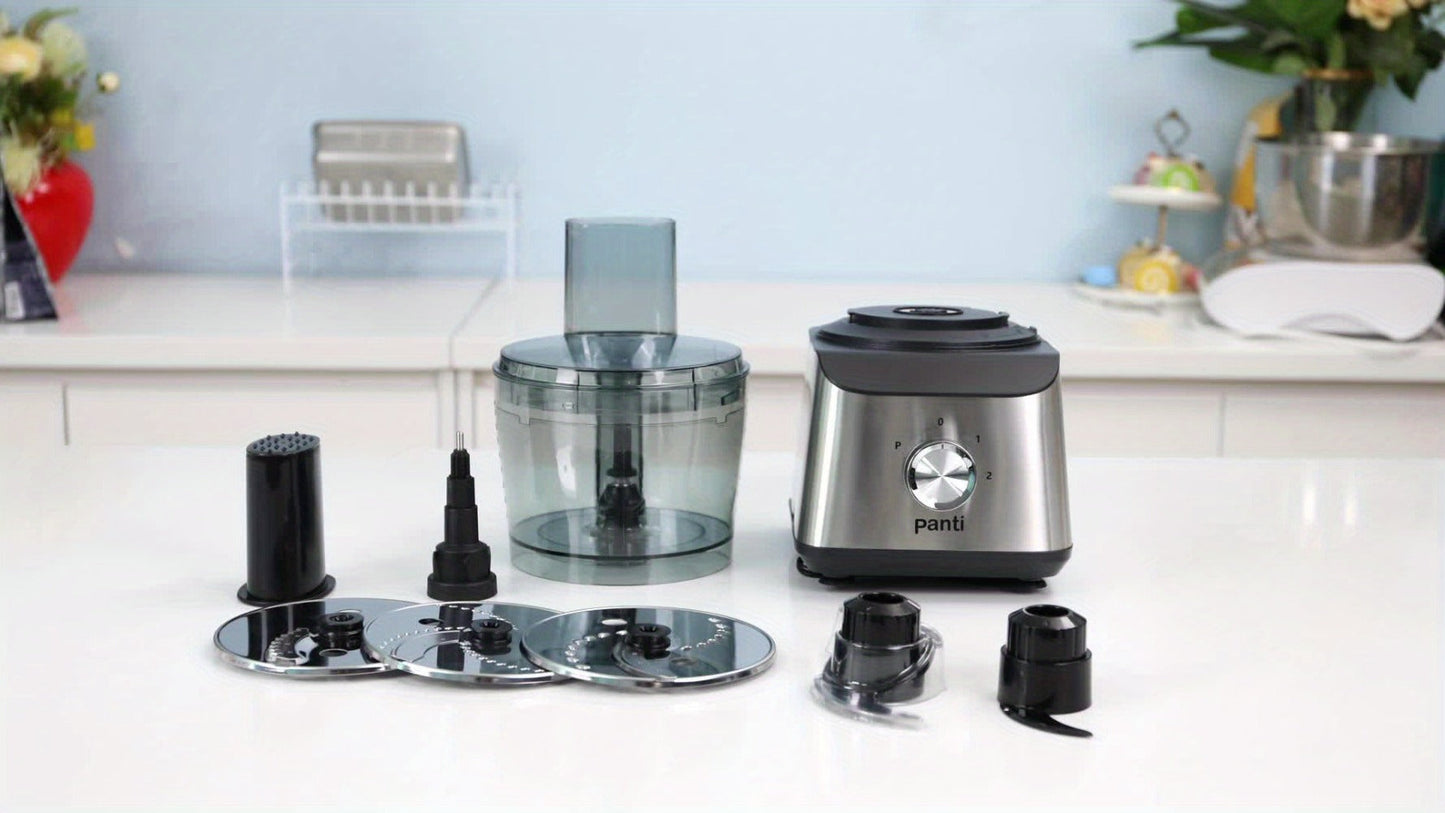 Food Processor 600W 6-in-1 Electric Food Chopper 12-Cup Bowl for Chopping Mincing Dicing for Entryways, Bedrooms and Living Spaces