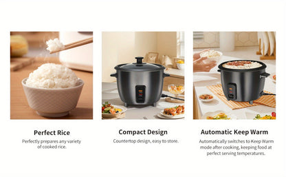 Rice Cooker & Yogurt Maker 1.5Qt, 6-Cup Non-Stick Electric Rice Cooker with Auto Keep, One-Touch