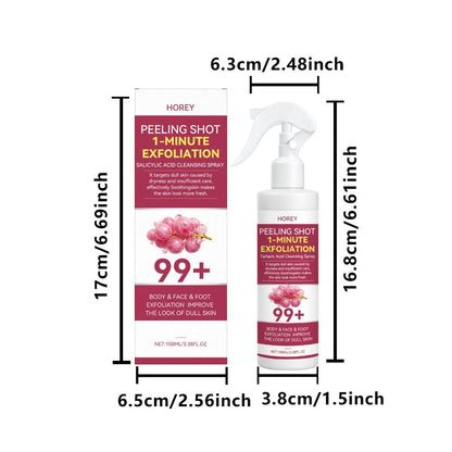 Grape & Malic Acid Exfoliating Gel for Face & Body, AHA Deep Cleansing Scrub, Removes Dead Skin Cells