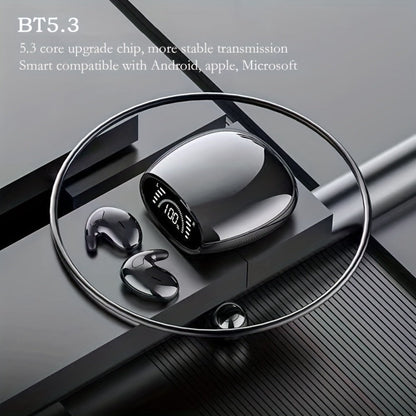 Ultra-Thin Bluetooth 5.3 Sleep Earbuds with Digital Charging Case in Black, Khaki or White