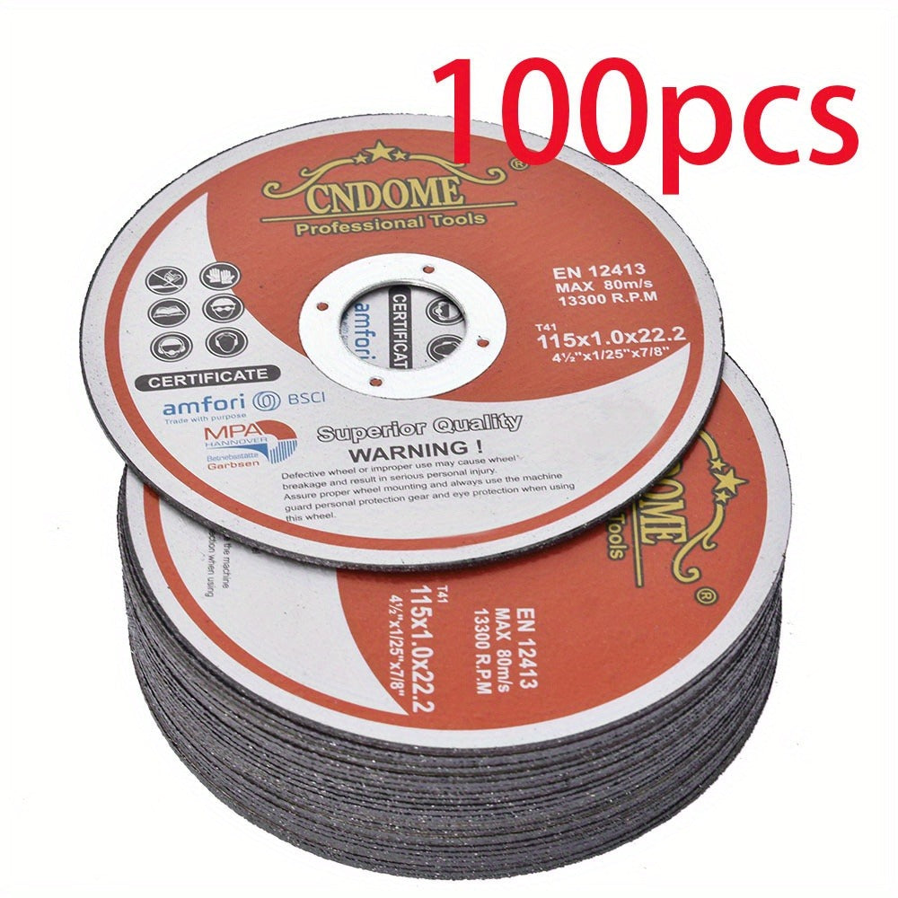 Cut-Off Wheels 100-Pack 4-1/2 Inch Aluminum Oxide Cutting Discs - 0.040" Thin Kerf, 7/8" Arbor, 13300 RPM for Angle Grinder