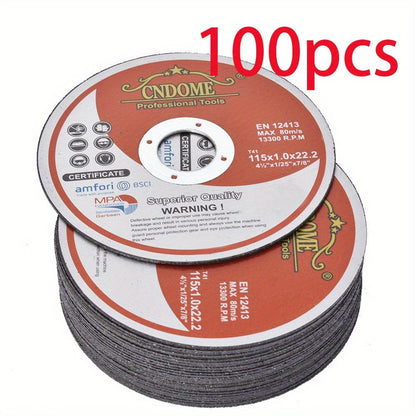 Cut-Off Wheels 100-Pack 4-1/2 Inch Aluminum Oxide Cutting Discs - 0.040" Thin Kerf, 7/8" Arbor, 13300 RPM for Angle Grinder