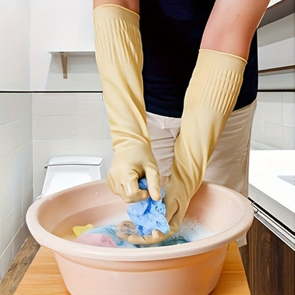 Premium Cleaning Gloves 3 Pair Slip-Resistant Kitchen Dishwashing Laundry Gloves Reusable for Home Cooking, Dining and Outdoor Meals