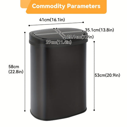 Motion Sensor Trash Can with 13-Gallon Label and Plastic or Steel Finish Options in Six Colors