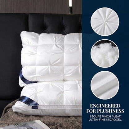 Pillows 2 Pack Queen King Size – Luxury Hotel Quality Deep Sleep Neck Support Pillow High Fluffiness Soft Breathable Fabric All Season Bed