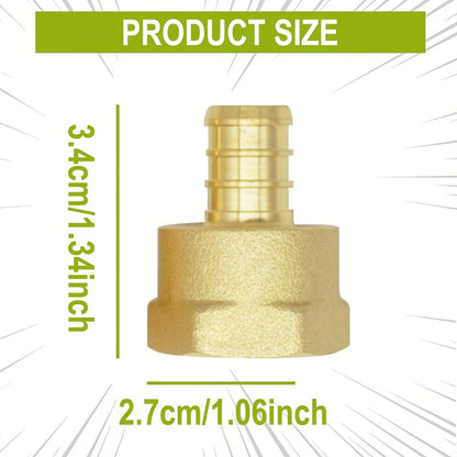 Brass PEX Crimp Adapters 20pcs – 10pcs 1/2" PEX x 1/2" Male NPT & 10pcs 1/2" PEX x 1/2" Female NPT Threaded Adapter