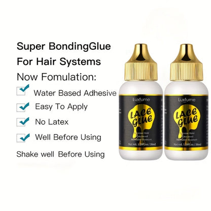 Lace Glue for Wigs Invisible Bonding Adhesive Extreme Hold Fast Drying Lace Front Wig Glue for Daily Wear Styling 2pcs Set