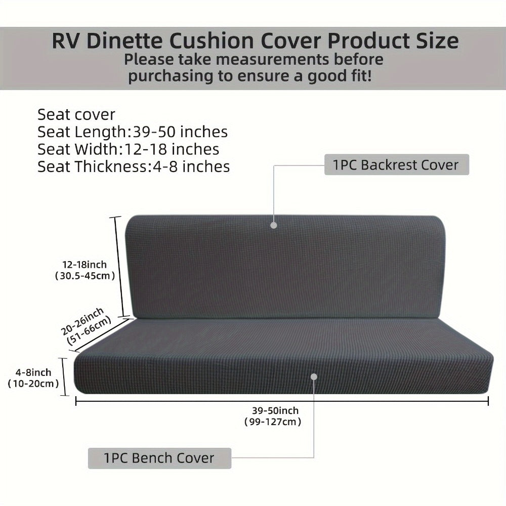 RV Dinette Cushion Covers 4 Pack Stretch Jacquard Sofa Seat Backrest Slipcovers Anti-Pet Hair for Entryways, Bedrooms and Living Spaces