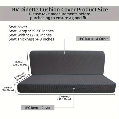 RV Dinette Cushion Covers 4 Pack Stretch Jacquard Sofa Seat Backrest Slipcovers Anti-Pet Hair for Entryways, Bedrooms and Living Spaces
