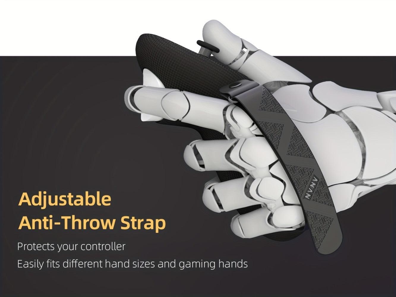 Meta Quest 3 & 3S Controller Grip Cover Silicone Hand Strap Protector – Anti-Throw Knuckle Strap Adjustable Battery Opening VR Controller