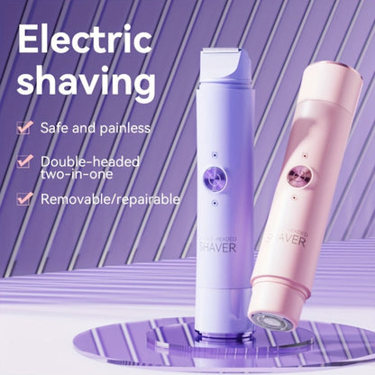 Electric Epilator for Women Double Head USB Rechargeable Hair Removal Shaver Bikini Trimmer Body Private Area Grooming Device
