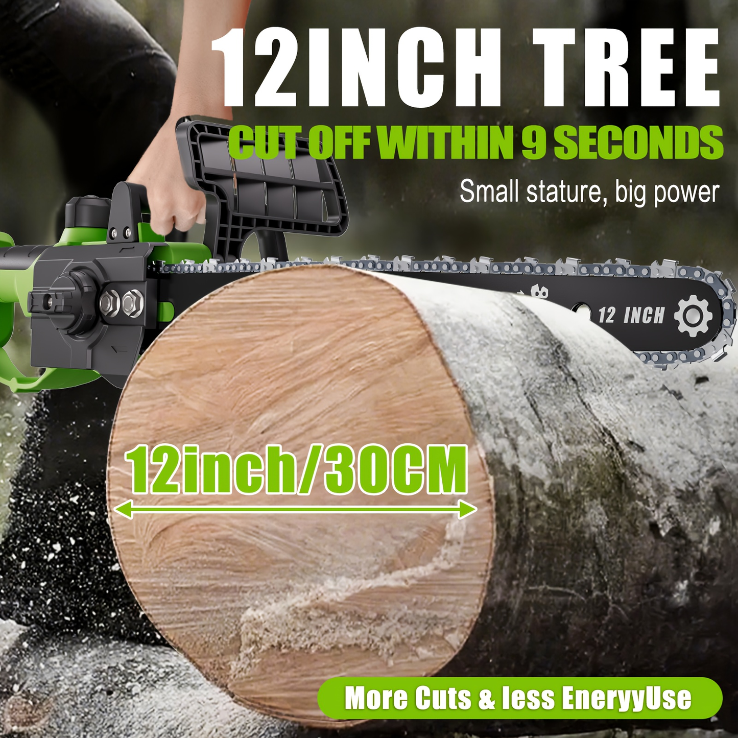12-Inch Cordless Electric Chainsaw Kit in Five Colors with One- or Two-Battery and Two- or Three-Chain Options