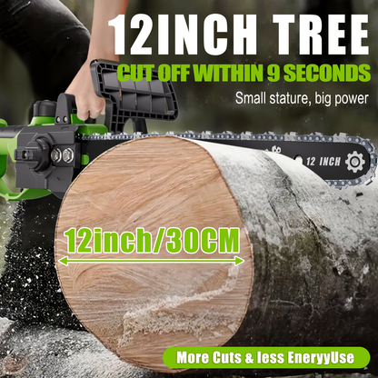 12-Inch Cordless Electric Chainsaw Kit in Five Colors with One- or Two-Battery and Two- or Three-Chain Options