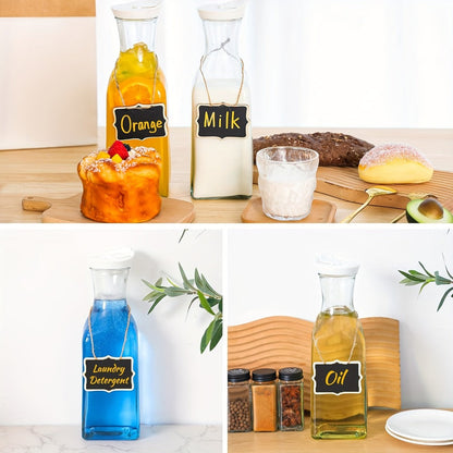 Glass Carafes with Lids Set of 4 – 1.5L Beverage Pitcher for Iced Tea, Cold Brew Coffee, Milk & Cold Drinks